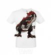 Men's T-Shirt Red dinosaur White фото