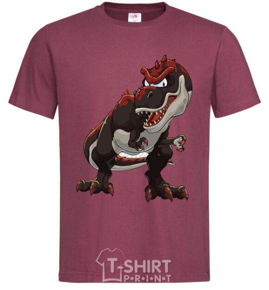 Men's T-Shirt Red dinosaur burgundy фото