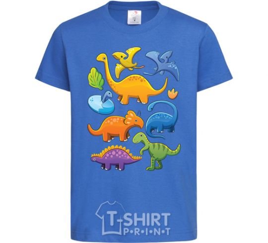 Kids T-shirt Little dinos art royal-blue фото