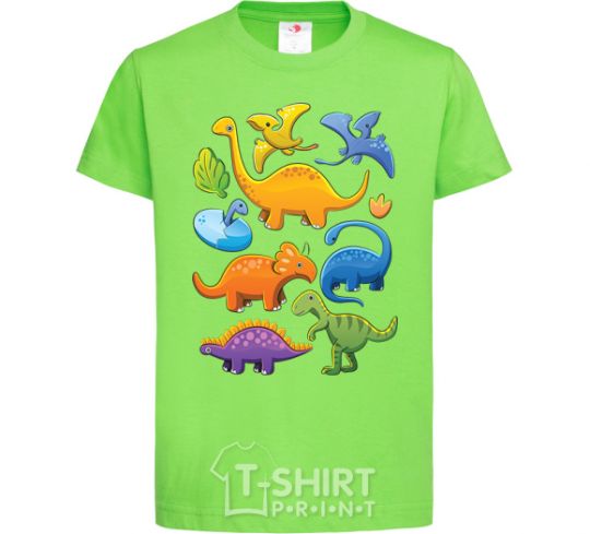 Kids T-shirt Little dinos art orchid-green фото