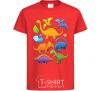 Kids T-shirt Little dinos art red фото