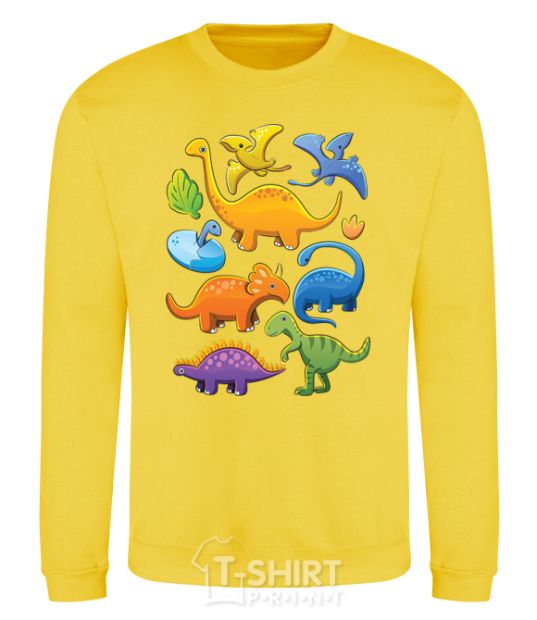 Sweatshirt Little dinos art yellow фото