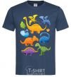 Men's T-Shirt Little dinos art navy-blue фото