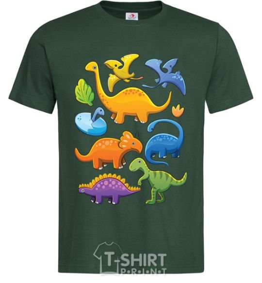 Men's T-Shirt Little dinos art bottle-green фото