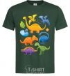 Men's T-Shirt Little dinos art bottle-green фото