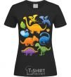 Women's T-shirt Little dinos art black фото