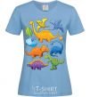 Women's T-shirt Little dinos art sky-blue фото