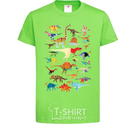 Детская футболка Multicolor dinos Лаймовый фото