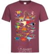 Men's T-Shirt Multicolor dinos burgundy фото