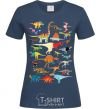 Women's T-shirt Multicolor dinos navy-blue фото