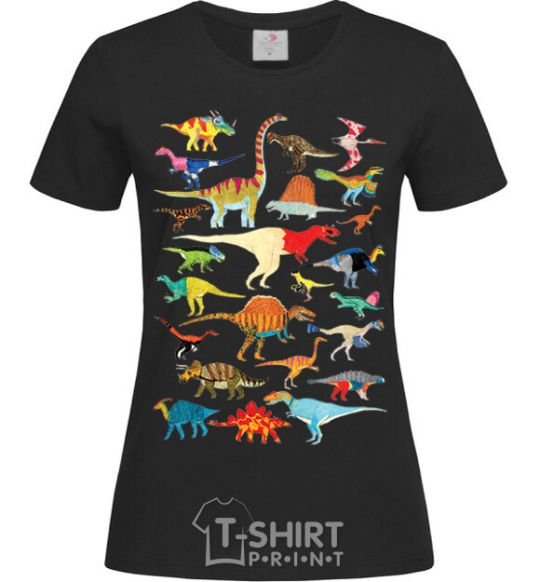 Women's T-shirt Multicolor dinos black фото