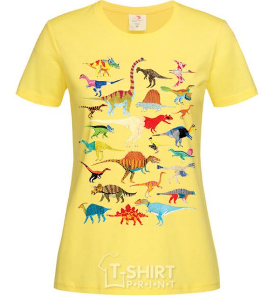 Women's T-shirt Multicolor dinos cornsilk фото