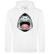 Men`s hoodie Angry Shark White фото