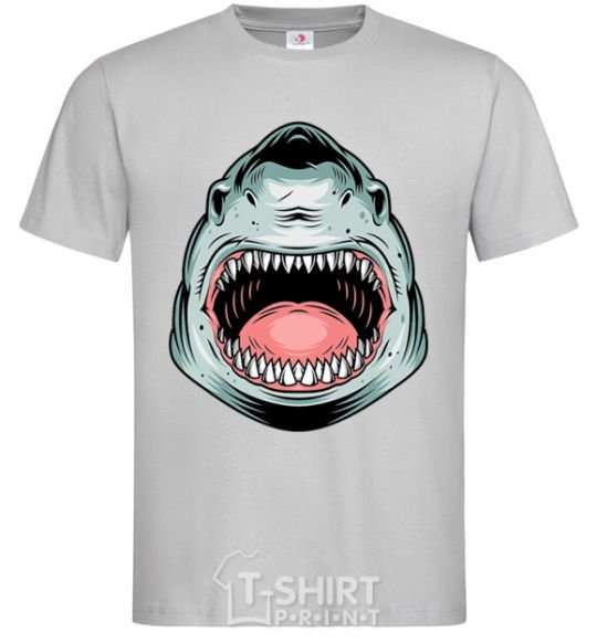 Men's T-Shirt Angry Shark grey фото