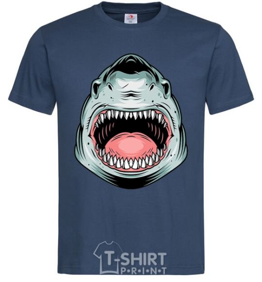 Men's T-Shirt Angry Shark navy-blue фото