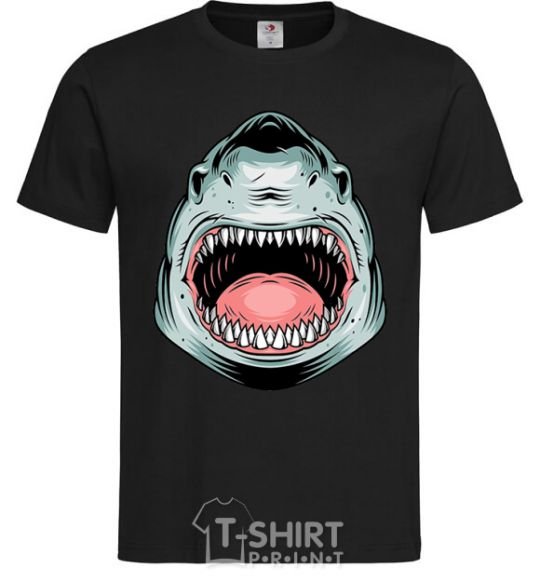 Men's T-Shirt Angry Shark black фото