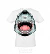 Men's T-Shirt Angry Shark White фото