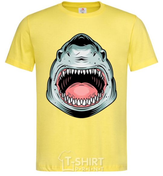 Men's T-Shirt Angry Shark cornsilk фото