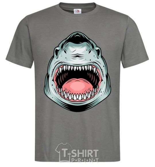 Men's T-Shirt Angry Shark dark-grey фото