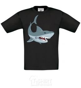 Kids T-shirt Gray shark black фото