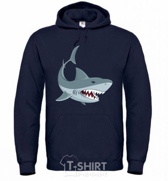 Men`s hoodie Gray shark navy-blue фото