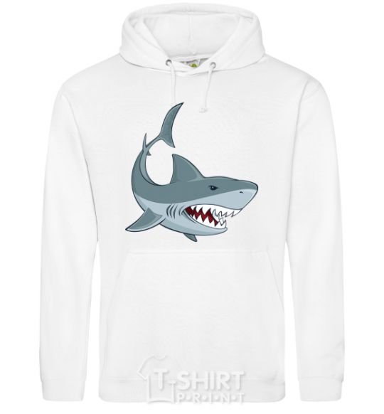 Men`s hoodie Gray shark White фото