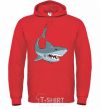 Men`s hoodie Gray shark bright-red фото