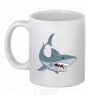 Ceramic mug Gray shark White фото