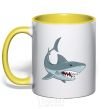 Чашка с цветной ручкой Серая акула Солнечно желтый фото