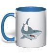 Чашка с цветной ручкой Серая акула Ярко-синий фото