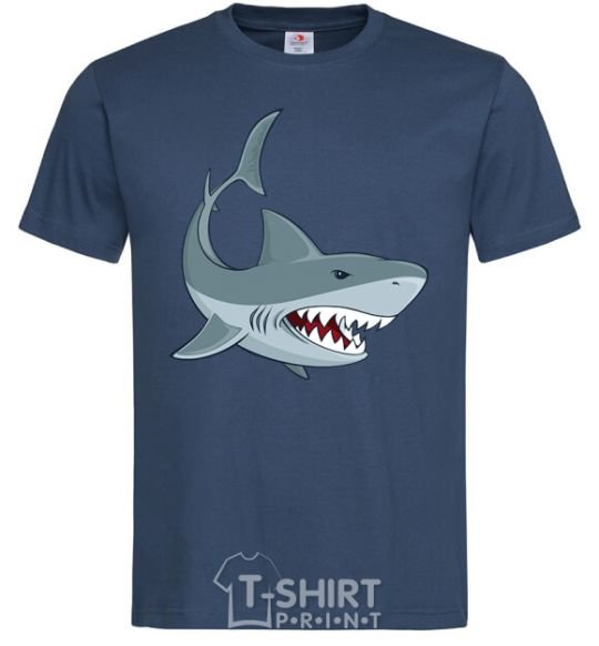 Men's T-Shirt Gray shark navy-blue фото
