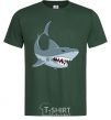 Men's T-Shirt Gray shark bottle-green фото