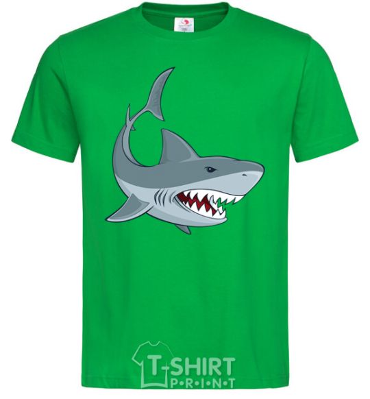 Men's T-Shirt Gray shark kelly-green фото