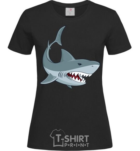 Women's T-shirt Gray shark black фото