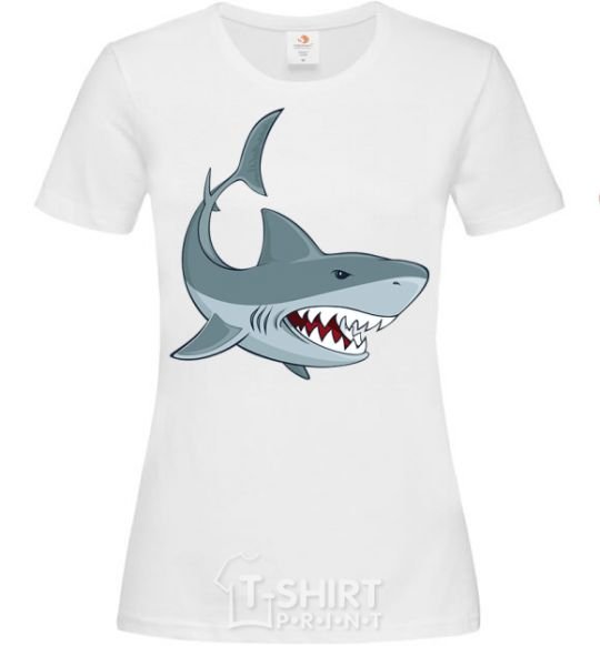 Women's T-shirt Gray shark White фото