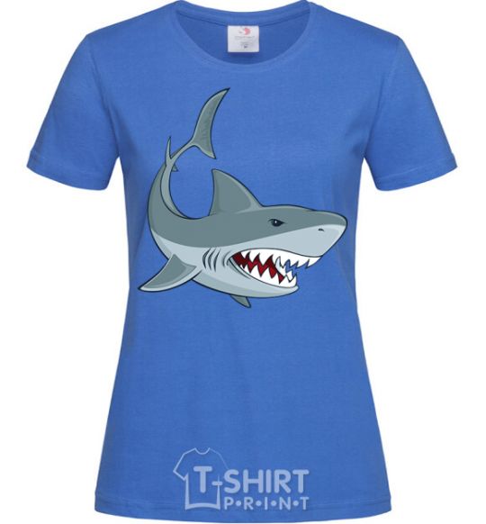 Women's T-shirt Gray shark royal-blue фото