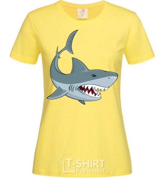 Women's T-shirt Gray shark cornsilk фото