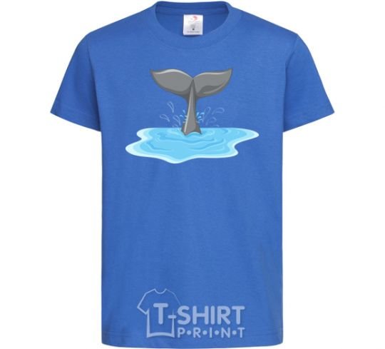 Детская футболка Хвост акулы Ярко-синий фото