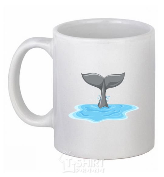 Ceramic mug Shark's tail White фото