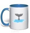 Чашка с цветной ручкой Хвост акулы Ярко-синий фото