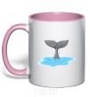 Чашка с цветной ручкой Хвост акулы Нежно розовый фото