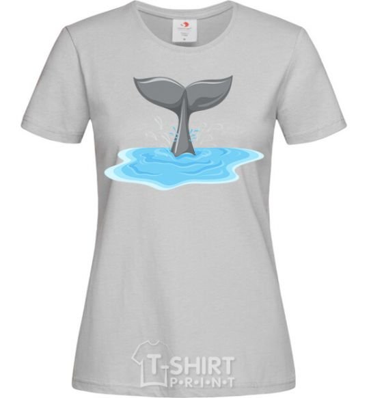 Women's T-shirt Shark's tail grey фото