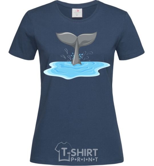 Women's T-shirt Shark's tail navy-blue фото