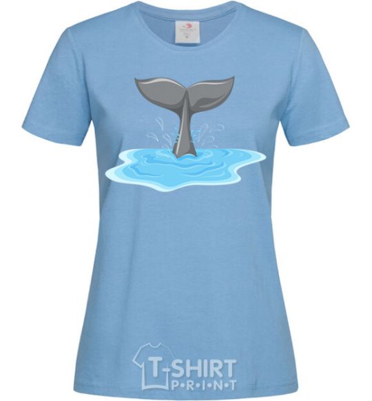 Women's T-shirt Shark's tail sky-blue фото