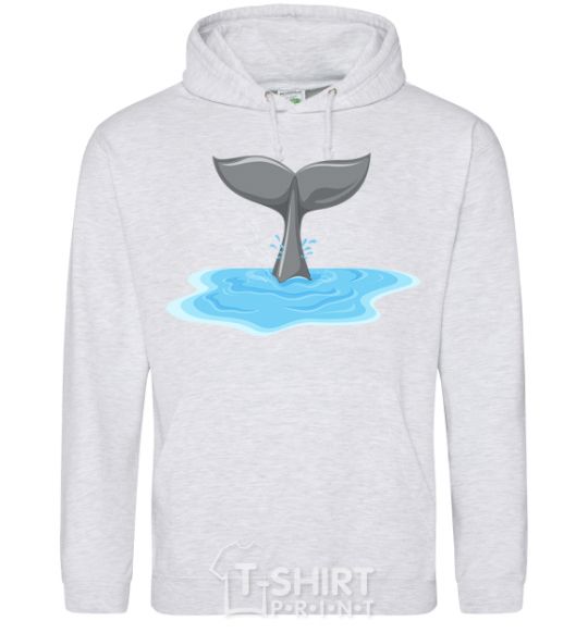 Men`s hoodie Shark's tail sport-grey фото