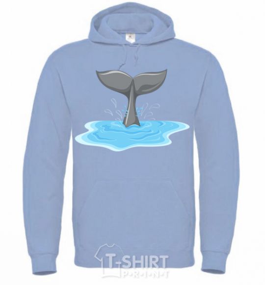 Men`s hoodie Shark's tail sky-blue фото