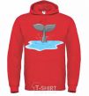 Men`s hoodie Shark's tail bright-red фото