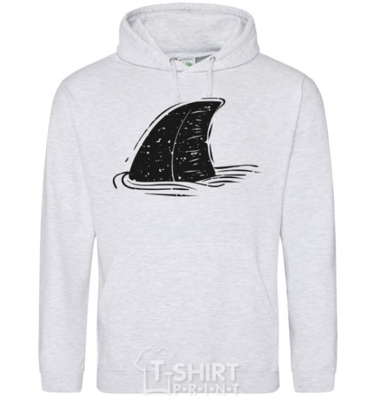 Men`s hoodie Shark fin sport-grey фото