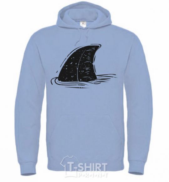 Men`s hoodie Shark fin sky-blue фото