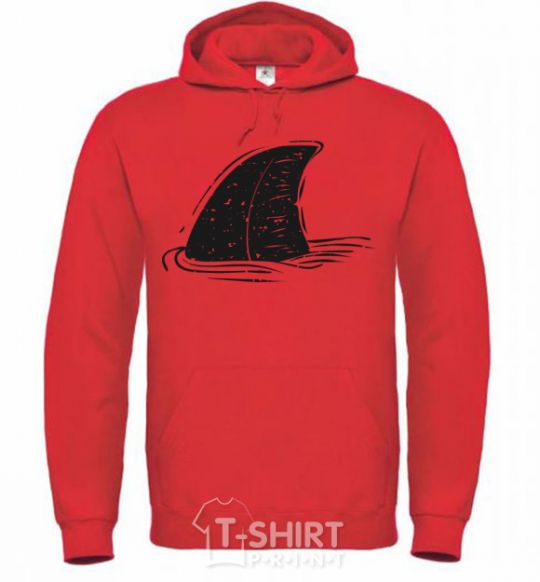 Men`s hoodie Shark fin bright-red фото